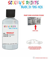 renault clio snow white code location sticker qnf touch up paint 2011 2019