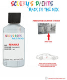 renault clio snow white code location sticker qnf touch up paint 2011 2019