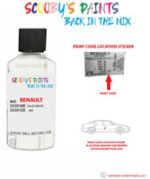 renault koleos solid white code location sticker qxb touch up paint 2010 2019