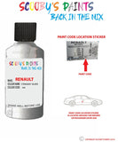 renault megane stingray silver code location sticker kxc touch up paint 2010 2018