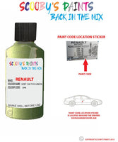 renault kangoo vert cactus green code location sticker dnk touch up paint 2007 2014