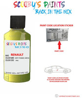 renault megane vert pomme green code location sticker dnq touch up paint 2008 2011