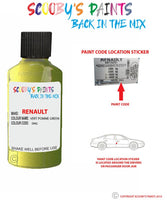 renault clio vert pomme green code location sticker dnq touch up paint 2008 2011