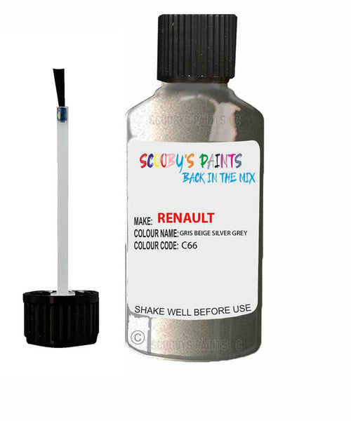 renault scenic gris beige silver grey code c66 touch up paint 2002 2015 Scratch Stone Chip Repair 