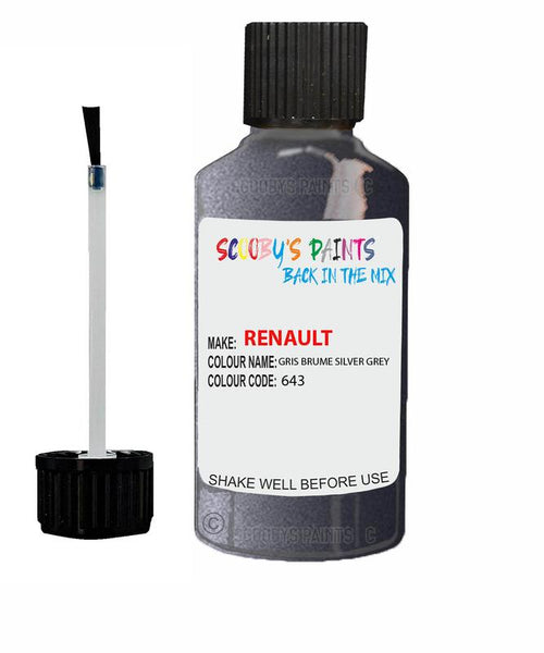 renault scenic gris brume silver grey code 643 touch up paint 1992 1999 Scratch Stone Chip Repair 