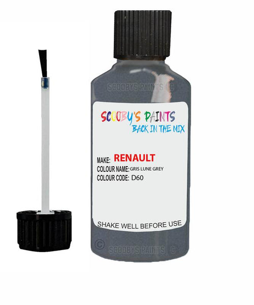 renault clio gris lune grey code d60 touch up paint 2003 2004 Scratch Stone Chip Repair 
