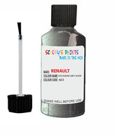 renault scenic hologram grey silver code 603 touch up paint 1999 2009 Scratch Stone Chip Repair 