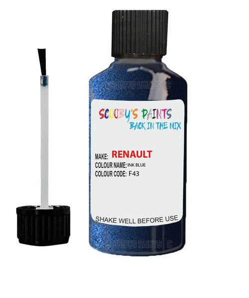 renault kangoo ink blue code f43 touch up paint 2001 2010 Scratch Stone Chip Repair 
