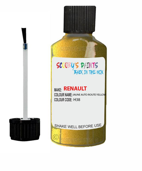 renault kangoo jaune auto route yellow code h38 touch up paint 1998 2014 Scratch Stone Chip Repair 