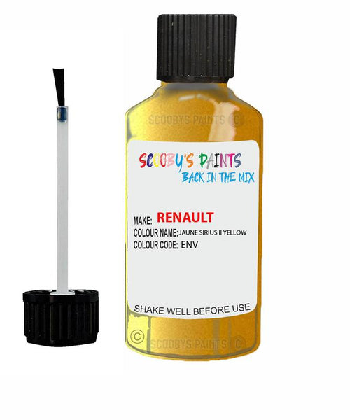 renault clio jaune sirius ii yellow code env touch up paint 2011 2019 Scratch Stone Chip Repair 