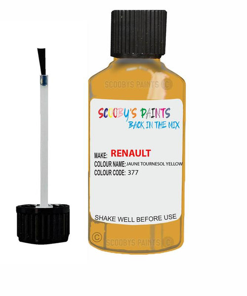renault megane jaune tournesol yellow code 377 touch up paint 1996 2002 Scratch Stone Chip Repair 