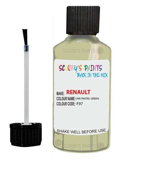 renault clio live pastel green code f97 touch up paint 2004 2008 Scratch Stone Chip Repair 