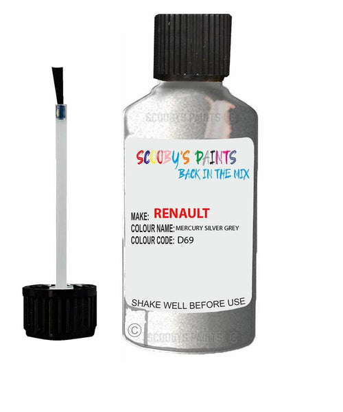 renault clio mercury silver grey code d69 touch up paint 2004 2020 Scratch Stone Chip Repair 