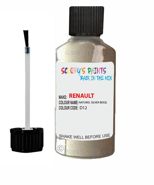 renault clio naturel silver beige code d12 touch up paint 2003 2006 Scratch Stone Chip Repair 