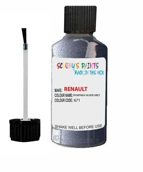 renault megane nymphea silver grey code 671 touch up paint 1997 2002 Scratch Stone Chip Repair 