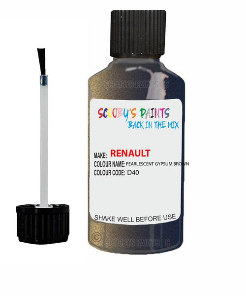 renault megane pearlescent gypsum brown code d40 touch up paint 2000 2013 Scratch Stone Chip Repair 