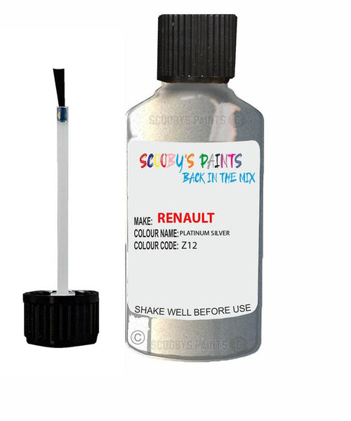renault megane platinum silver code z12 632 touch up paint 1998 2008 Scratch Stone Chip Repair 