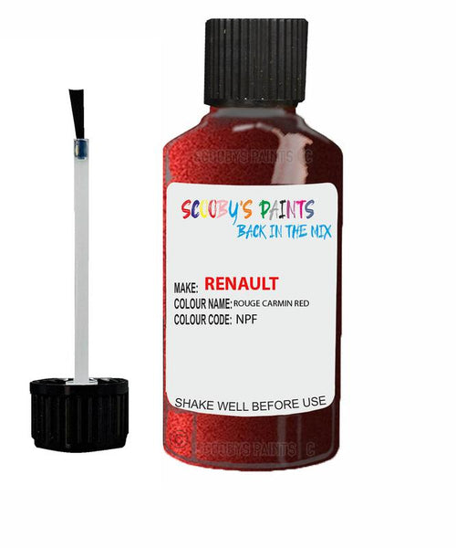 renault scenic rouge carmin red code npf touch up paint 2014 2019 Scratch Stone Chip Repair 