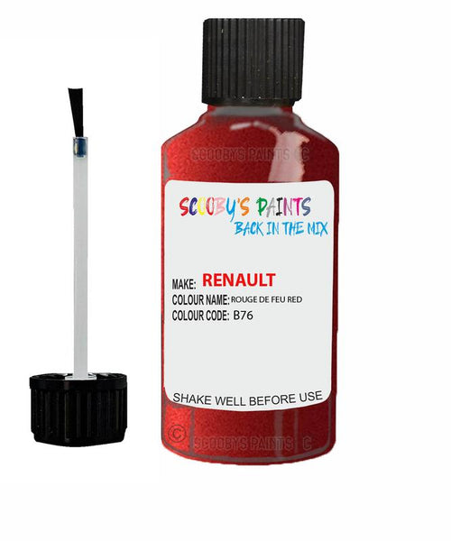 renault kwid rouge de feu red code b76 touch up paint 2000 2016 Scratch Stone Chip Repair 