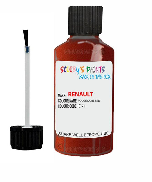 renault clio rouge dore red code d71 touch up paint 2003 2003 Scratch Stone Chip Repair 