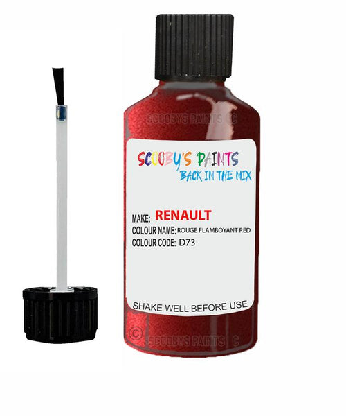 renault clio rouge flamboyant red code d73 touch up paint 2004 2006 Scratch Stone Chip Repair 