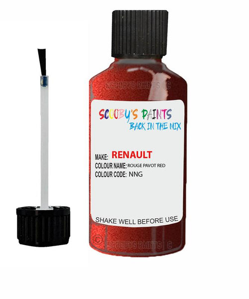 renault scenic rouge pavot red code nng touch up paint 2006 2019 Scratch Stone Chip Repair 