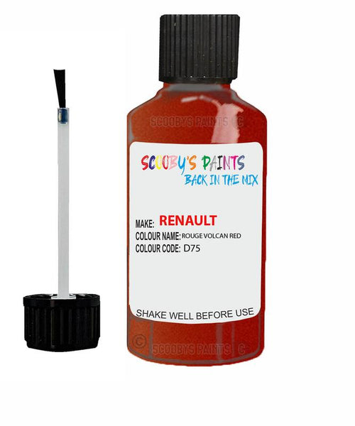 renault clio rouge volcan red code d75 touch up paint 2004 2009 Scratch Stone Chip Repair 