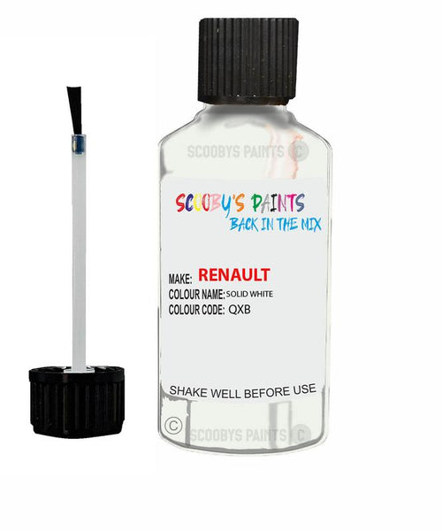 renault koleos solid white code qxb touch up paint 2010 2019 Scratch Stone Chip Repair 