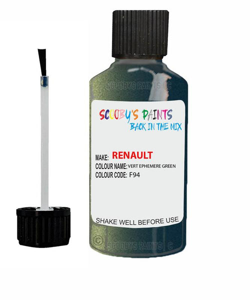 renault clio vert ephemere green code f94 974 touch up paint 1996 2004 Scratch Stone Chip Repair 