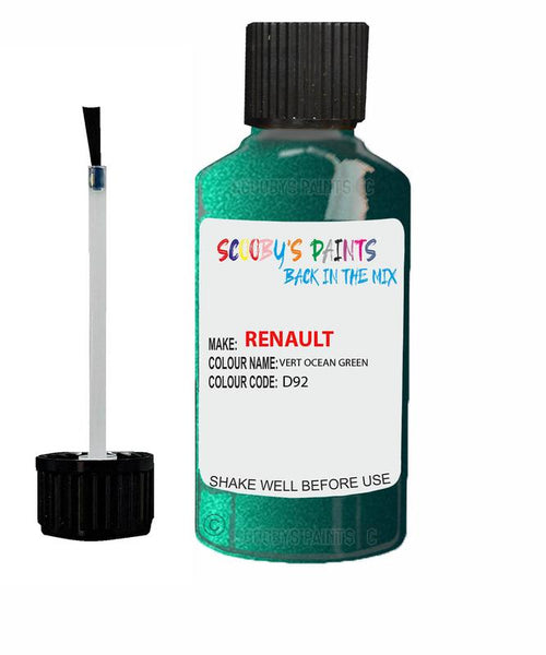 renault clio vert ocean green code d92 touch up paint 2000 2013 Scratch Stone Chip Repair 