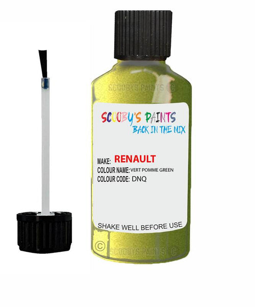 renault clio vert pomme green code dnq touch up paint 2008 2011 Scratch Stone Chip Repair 