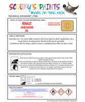 Instructions for Use RENAULT Kangoo JAUNE AGRUME Yellow ENG