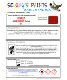 Instructions for Use RENAULT Kangoo ROUGE POMPIERS / fire Red Red 071