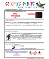 Instructions for Use RENAULT Alpine ROUGE RUBELLITE Red NPQ