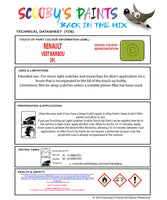 Instructions for Use RENAULT Traffic VERT BAMBOU Green DPL