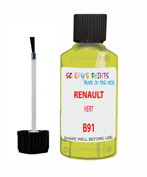 Paint For RENAULT Kangoo VERT Green B91 Touch Up Scratch Stone Chip Kit