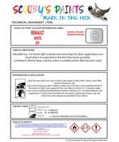 Instructions for Use RENAULT Limo WHITE WHITE QYA