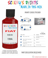 Paint For Fiat/Lancia Fiorino Van Rumba Red Code 199A Car Touch Up Paint