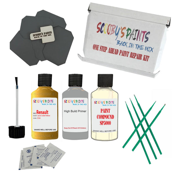 Paint For RENAULT JAUNE SOLEIL YELLOW Code: D30 Paint Detailing Scratch Repair Kit