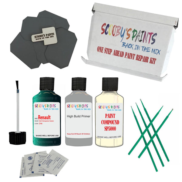 Paint For RENAULT VERT AMAZONE GREEN Code: D98 Paint Detailing Scratch Repair Kit