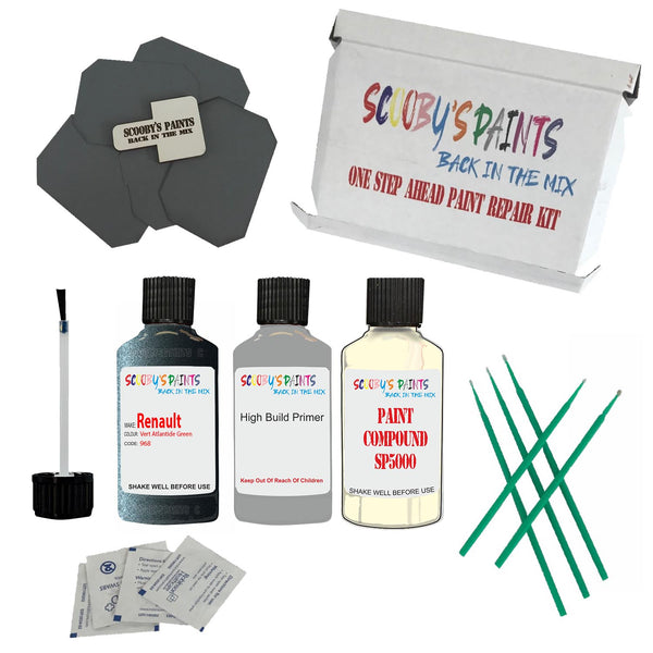 Paint For RENAULT VERT ATLANTIDE GREEN Code: 968 Paint Detailing Scratch Repair Kit