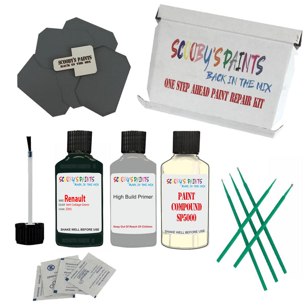 Paint For RENAULT VERT COTTAGE GREEN Code: D93 Paint Detailing Scratch Repair Kit