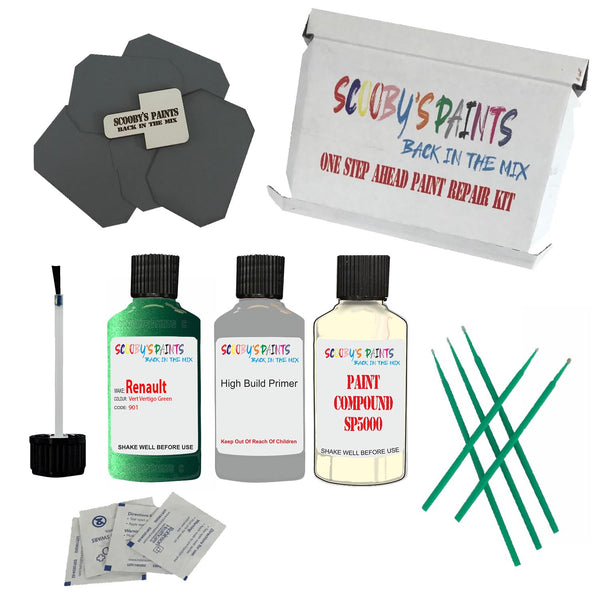 Paint For RENAULT VERT VERTIGO GREEN Code: 901 Paint Detailing Scratch Repair Kit