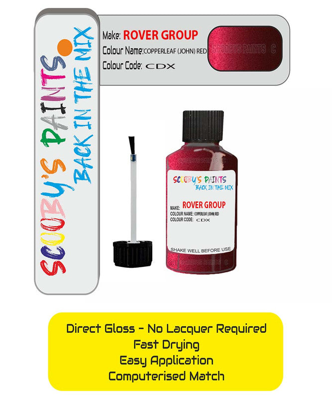 Paint For Austin Rover COPPERLEAF JOHN RED 75 CDX Touch Up Paint – Auto ...