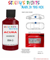 Paint For Acura Tlx San Marino Red Code R94-3 Touch Up Scratch Stone Chip Repair