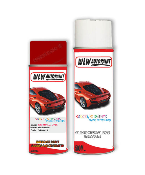 vauxhall mokka x absolute red aerosol spray car paint clear lacquer gg2 497bBody repair basecoat dent colour