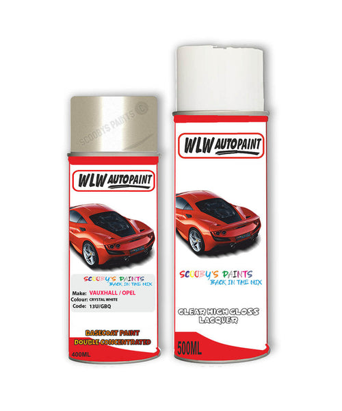 vauxhall antara crystal white aerosol spray car paint clear lacquer 13u gbqBody repair basecoat dent colour