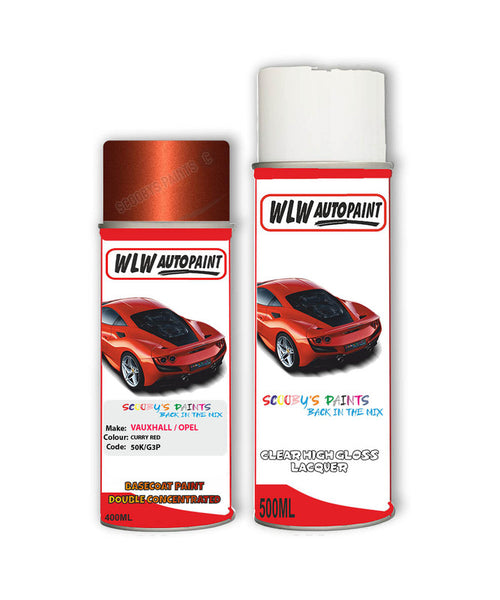 vauxhall corsa curry red aerosol spray car paint clear lacquer 50k g3p gu1Body repair basecoat dent colour
