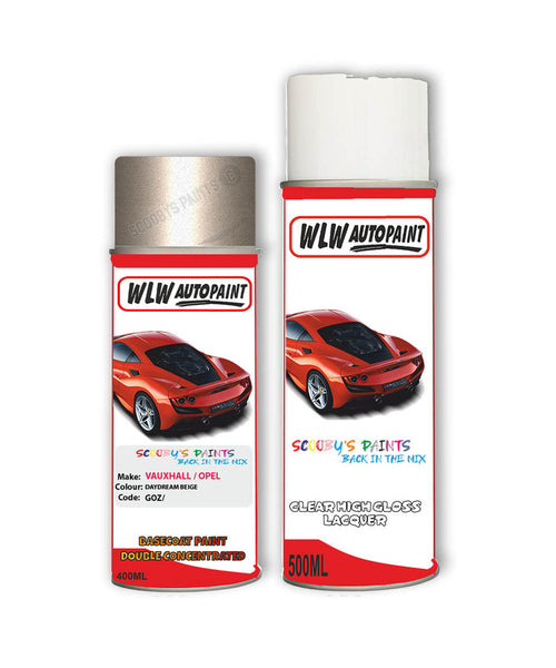 vauxhall antara daydream beige aerosol spray car paint clear lacquer gozBody repair basecoat dent colour