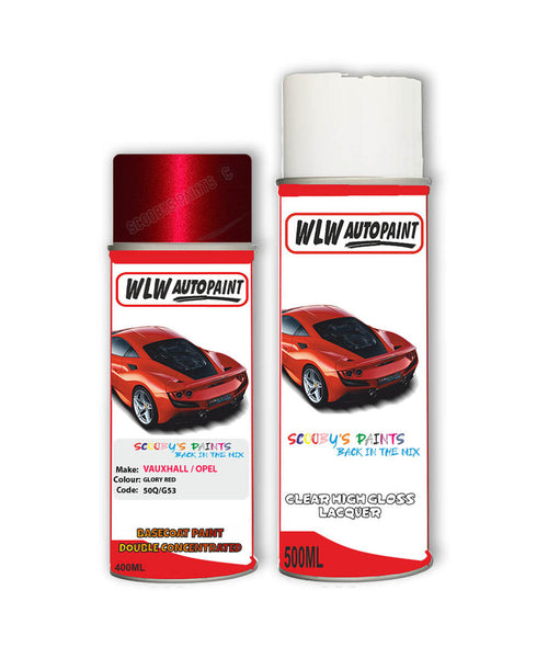 vauxhall astra glory red aerosol spray car paint clear lacquer 50q g53 op5Body repair basecoat dent colour